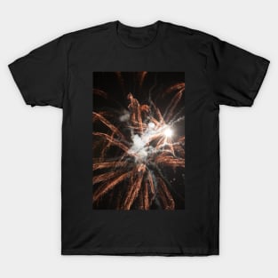 Gold fireworks abstract gold black smoke T-Shirt